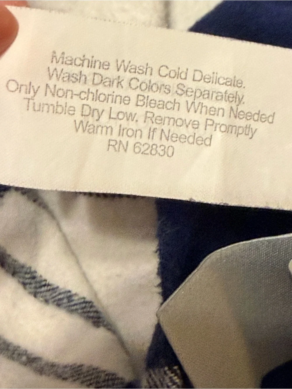 Lands' End Blue White Flannel Windowpane Queen Full Duvet Cover & 2 pillowcases